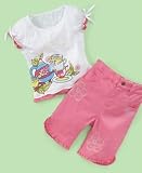 Disney Little Girl Ruffle-Sleeve Tee & Shorts