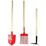 28 GARDEN TOOLS RAKE-HOE-SHOVEL 3-PIECE SET by Hawk