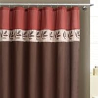 Oakland Embroided Shower Curtain Red