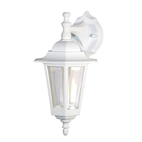 Adjusta-Post Classic One-Light Outdoor Downward Wall Sconce, White with Clear Acrylic Beveled Lens #S73VC-WH