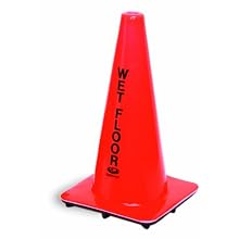 Continental 125ORENG, Vinyl English "Wet Floor Caution" Cone, 18" Height, Orange (Case of 6)