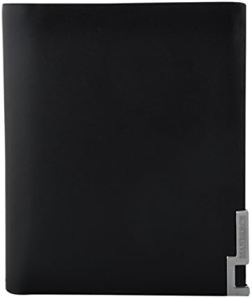 Manberce Men's Hipster Top Genuine Cowhide Leather Bifold Wallet Vertical Black