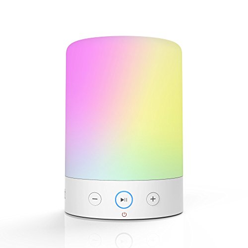 E-foxer Romantic Lighting Bluetooth Speaker with LED Lighting, Playing Music/Memory Card Music Player /Speaker Phone/Hand-free/Alarm/Clock/Lamp and Changing Colors with Your Mood ( L7)