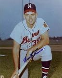 Frank Thomas Autographed Milwaukee Braves 8 x 10 Photograph (Unframed)
