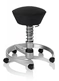SWOPPER STANDARD 3D-Aktiv-Bürostuhl Hocker Sitzpolster Normal, Farbe schwarz, Federfarbe schwarz, Basis Titan, Fussring mit Speedrollen, Feder SMALL 40 - 80 kg (SWOPS10TRSSML)