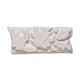 Adex USA Natural Leaves Listello White 2 Ceramic Tile & Stone