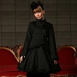 ビエンヌクロウ　ブラウス付コウモリセットアップスーツ L069 ゴスロリ ロリータ パンク コスプレ コスチューム メイド 黒赤 m