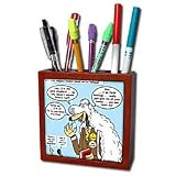 Rich Diesslins Funny Cartoon Gospel Cartoons - Wolf in Sheeps Clothing - Tile Pen Holders-5 inch tile pen holder