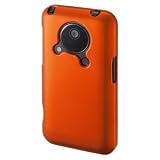 【サンワサプライ】IS03にジャストフィット、高感触のラバーコーティングハードケース(液晶保護フィルム付き・オレンジ) PDA-IS2D 高 護