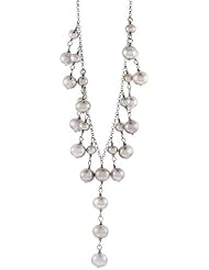 Sterling Silver Pearl Necklace 7.5 mm and 5 mm Freshwater, 16 inch long