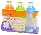 3pk 10oz Tinted Bottles w/ Nuby Non-Drip Nipples