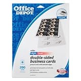 Double-sided Business Cards, 2 X 3 1/2, White, Pack of 200 Cards, By Office Depot