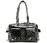 Kwigy-bo Alex Luxe Dog Carrier- Black Patent