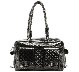 Kwigy-bo Alex Luxe Dog Carrier- Black Patent