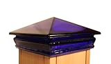 Woodway Products 870.3085 4-by-4-Inch Glass Pyramid Post Cap, Blue