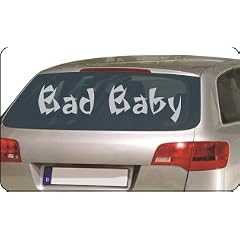 Aufkleber Bad Baby - silber, Heckscheiben-Tattoo