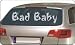 Produkt-Bild: Aufkleber Bad Baby - silber, Heckscheiben-Tattoo