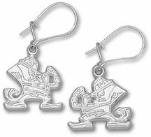 Notre Dame Sterling Silver Leprechaun Dangle Earrings