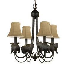 Four-Light Flying Pigs Chandelier