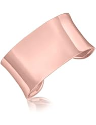 Sterling Silver Rose Hue Plated Open Cuff with a Concave Style