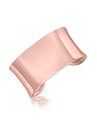 Sterling Silver Rose Hue Plated Open Cuff with a Concave Style