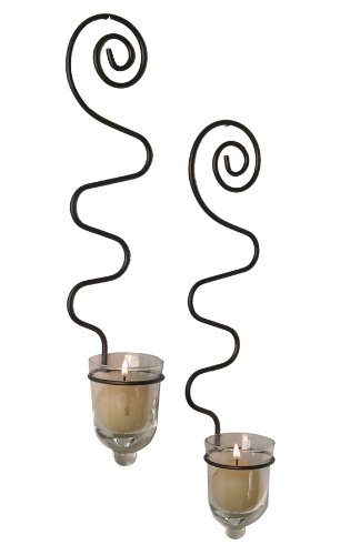 Curved Wire Wall Sconces Set