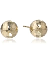 14k Yellow Gold 8mm Diamond-Cut Sphere Stud Earrings