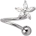 Jewelry : Crystalline LILY FLOWER Twister Belly Ring