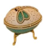 Detailed Dragonfly Musical Goose Egg with Turquoise Base