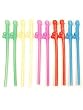 Hott Products Party Pecker Straws, Neon Colors, 10 Pieces/Bag, 4-Pack