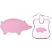 Present Time  Bib and placemat set pig Bella pink