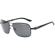 Arnette Stakeout Men's Polarized Sports Sunglasses/Eyewear w/ Free B&F Heart Sticker Bundle - 528/81 Polished Black/Grey