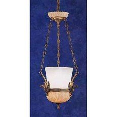 00-2075-R3-R7 U Pendant in Garnet patine and Peach patine carved by LEDS