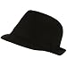 Gabardine Fedora Trilby Gangster Hat Black 3XL Size 8-1/8"