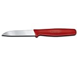Forschner by Victorinox Paring Knife, 3.25-inch Sheep's Foot Blade, Small Red Polypropylene Handle
