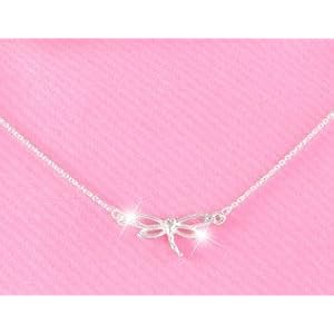 Beautiful Make A Wish Inspirational Dragonfly Cherish Charm Necklace Silver Tone with Crystals