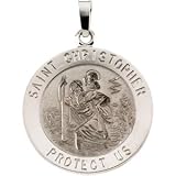 Saint Christopher Medal In 14kt White Gold - B0002CWSQU