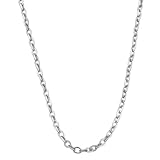 Glamorous 10k White Gold 18-Inch Flat Cable Chain