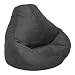 Elite's MICROFIBER SOFT SUEDE LUXE Onyx BEAN BAG Adult Extra Large Size 41W x 39D x 33 High Frameless Chair