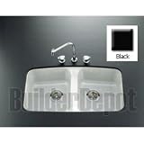 KOHLER K-5942-5U-7 Brookfield Undercounter Kitchen Sink, Black Black