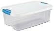 Sterilite 18828012 6-Quart Latch Box See-Through with White Lid and Peacock Latches, 12-Pack