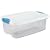 Sterilite 18828012 6-Quart Latch Box See-Through with White Lid and Peacock Latches, 12-Pack
