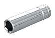 Deep Socket, 6 Point CRV - 1/2 Inch Drive x 15 MM
