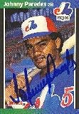 Johnny Paredes, Montreal Expos, 1989 Donruss Autographed Card