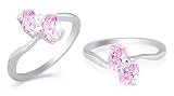 Oval Cut Pink Cz Ring Sterling Silver Size 6