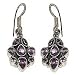 Dangle Fashion Earrings in Sterling Silver & Amethyst Gemstone 1.5  (pndts048erng)