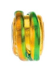 Kera Gold Green Murano Glass Wheel Bead