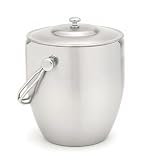 Brushed Classic Stainless Steel Covered Ice Bucket - Fine StainlessLUX Barware for Your Enjoyment