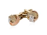 Woven Gold, Copper, & Silver Knot Cufflinks with Presentation Box