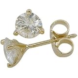 5.0mm Round Moissanite Martini Stud Earrings